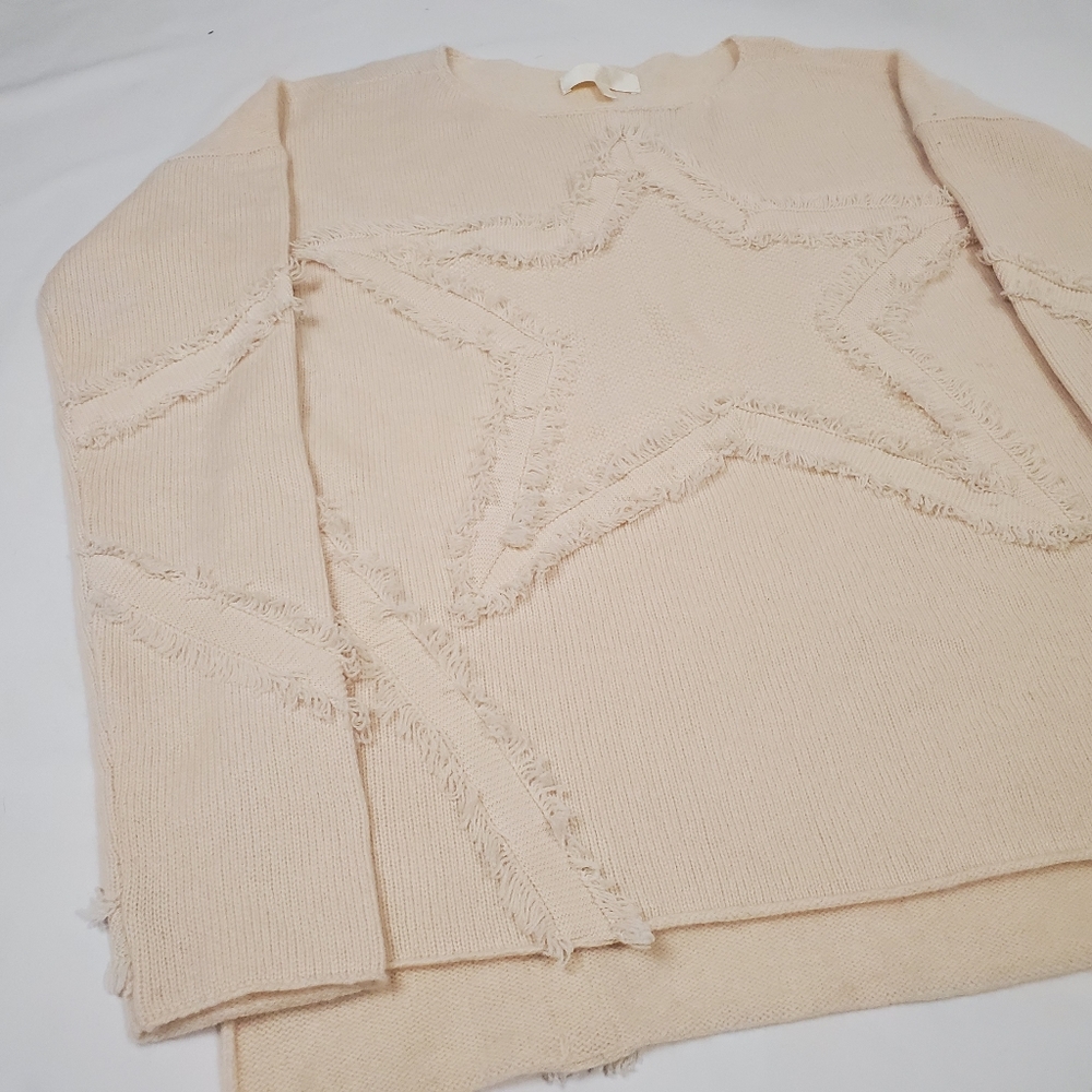 Lisa Todd Dusty Pink Cashmere Fringe Star Sweater